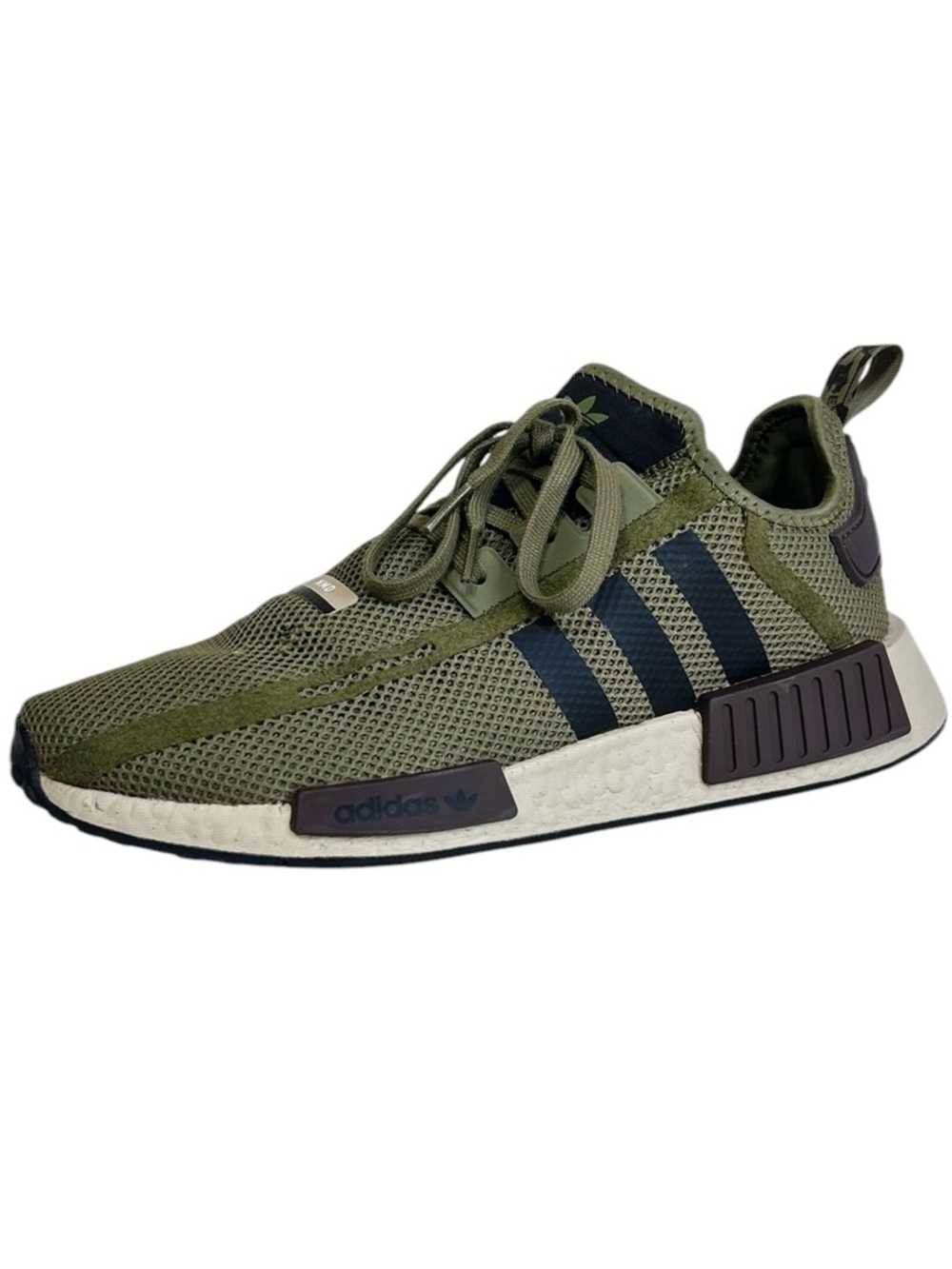 Adidas NMD R1 Sneakers Men’s 10 1/2 Olive Black Low Top Mesh Walking Travel